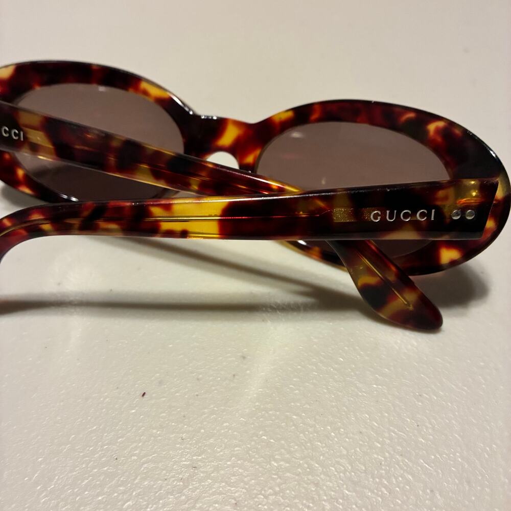 Vintage Gucci GG 2413/S 02Y Oval Tortoise Sunglasses Brown Made In Italy READ - Picture 9 of 16